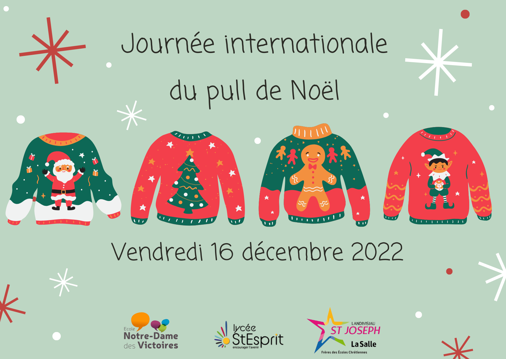Journée internationale du pull de Noël - École Notre Dame des Victoires